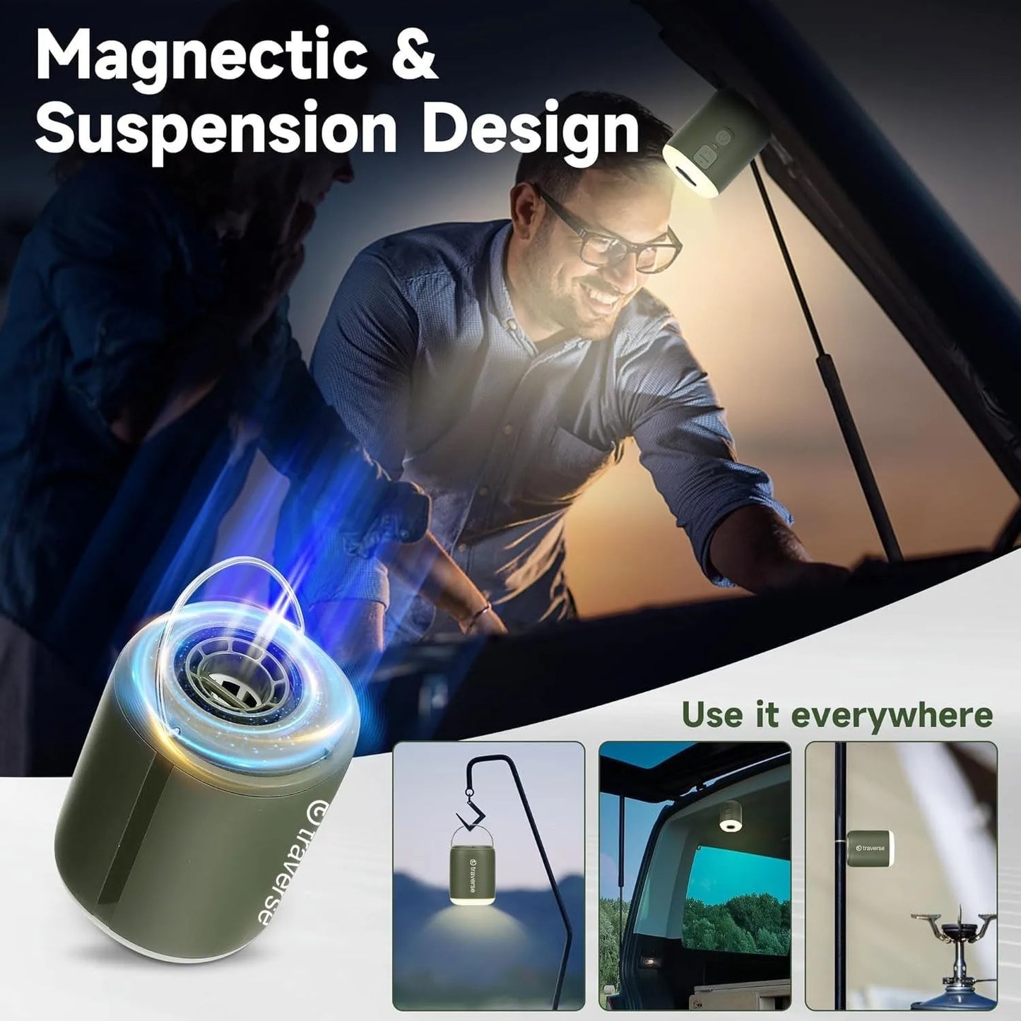 Nano Inflatable Pump with Built-In Lantern & Magnetic Design for Air Mattress, Pool Floats, & More