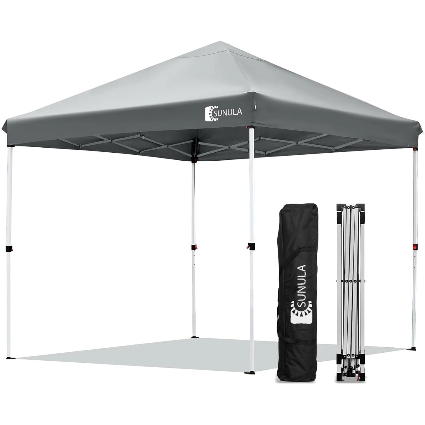 10x10 Pop Up Canopy Tent Instant Gazebo for Outside Camping Portable Outdoor Shading Shelter Easy Setup Sunula Beach Tent, Gray