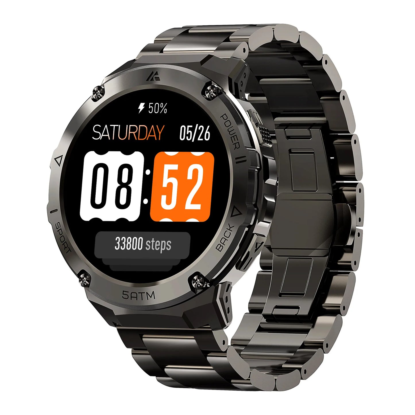 HIDAMEL T3E GPS Smart Watch For Men Compass Altimeter Altitude Stainless Steel Shell 5ATM IP69K Waterproof 470mAh AMOLED Watches