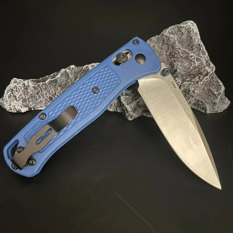 BM 535 Outdoor Folding Lock Knife White Blade Nylon Fiberglass Handle EDC Camping Hunting Survival Multitools Convenience Knife