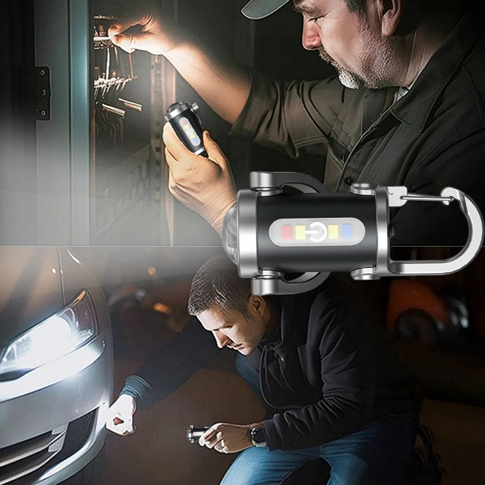 COB LED Keychain Flashlight Multifunctional Portable Keychain Torch Ultralight Camping Flashlight for Outdoor Emergency