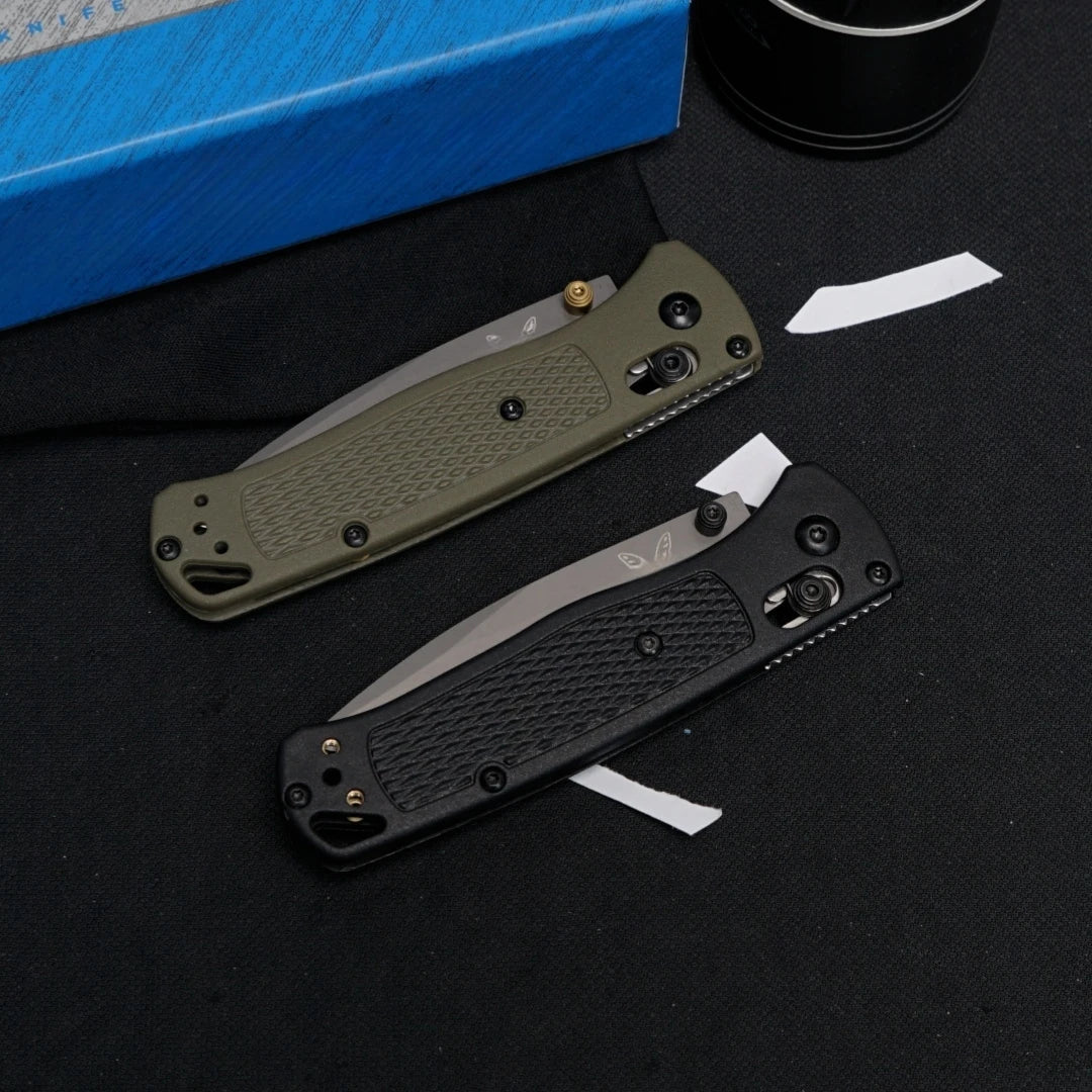 535 Outdoor Folding Knife (Military Green Grey Blade), Fiberglass Handle, Fishing, Hiking, Survival, Men's and Women's Gifts