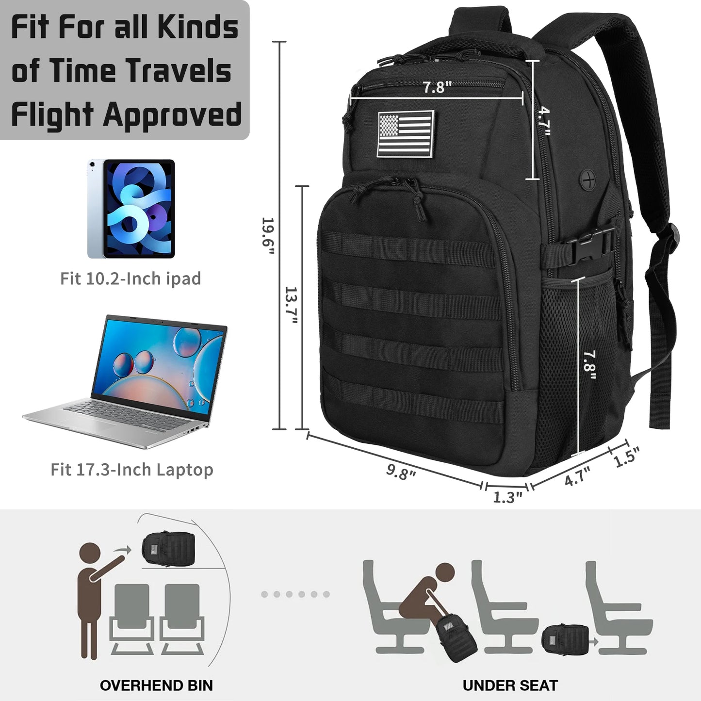 45L/25L Tactical Backpack Men's Travel Large Capacity Rucksacks Men Waterproof Outdoor Sports Multi-functional Bags