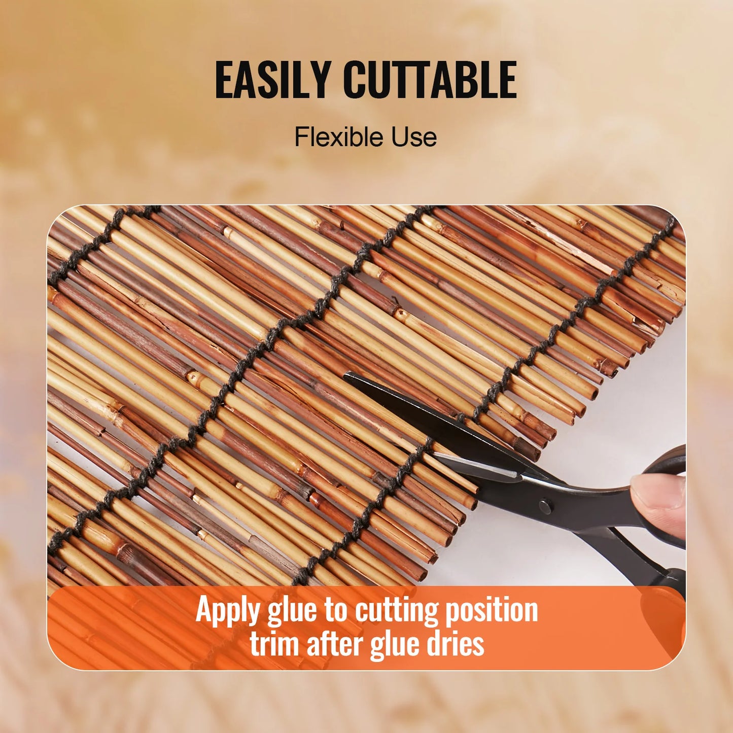SucceBuy Natural Reed Fencing 3.3 ftx13.3ft Balcony Reed Fence Roll for Outdoor Backyard Patio Decorative Fence Fencing Divider