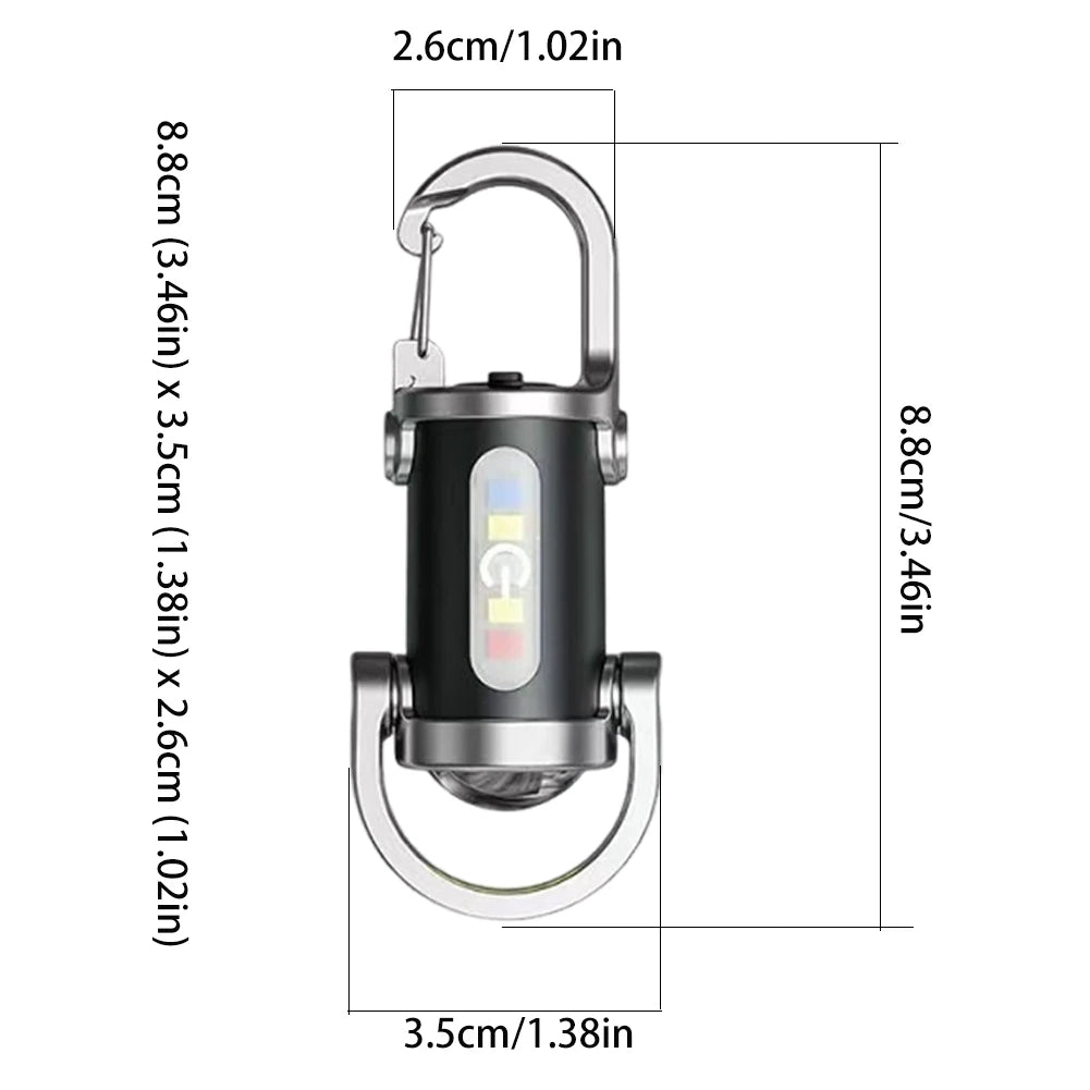 COB LED Keychain Flashlight Multifunctional Portable Keychain Torch Ultralight Camping Flashlight for Outdoor Emergency