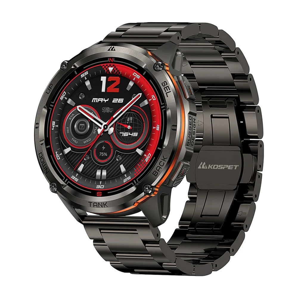 2025 KOSPET TANK T3 Ultra 2 GPS Smart Watch For Men Compass Altimeter Barometric 5ATM IP69K Waterproof AMOLED Bluetooth Call