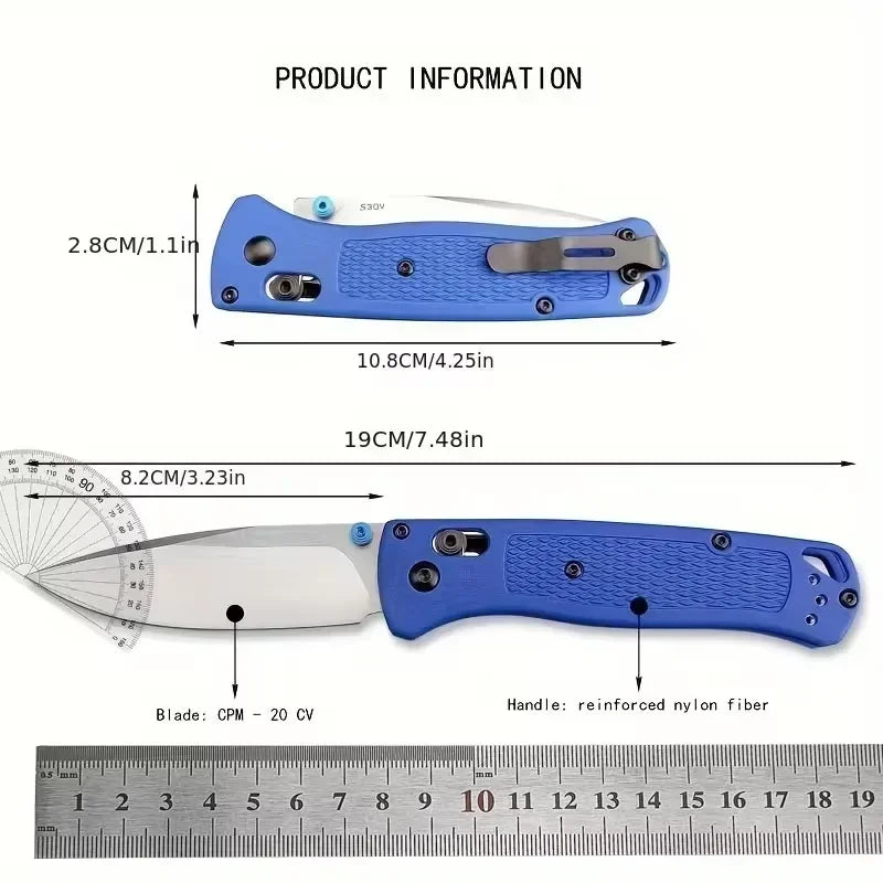 BM 535 Outdoor Folding Lock Knife White Blade Nylon Fiberglass Handle EDC Camping Hunting Survival Multitools Convenience Knife