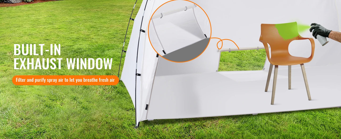 SucceBuy Portable Paint Booth Shelter 7.5x5.2x5.2/10x7x6ft Foldable Spray Painting Tent for Furniture Craft Project DIY Tool