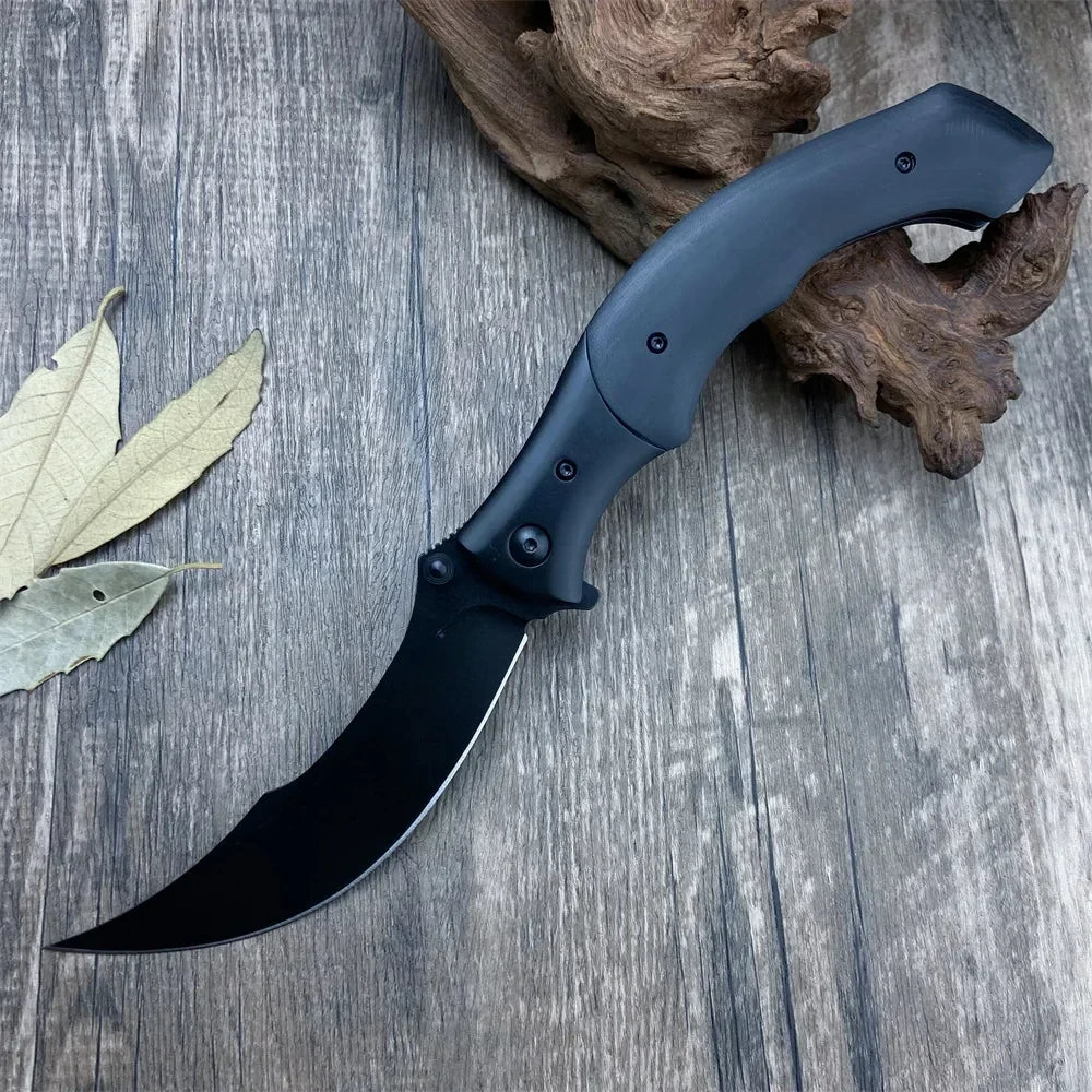 CR 7471 Folding Pocket Knife 8Cr13Mov Blade Resin/Wooden Handle Camping Outdoor Hunting Self-defense Survival EDC Tools Knives