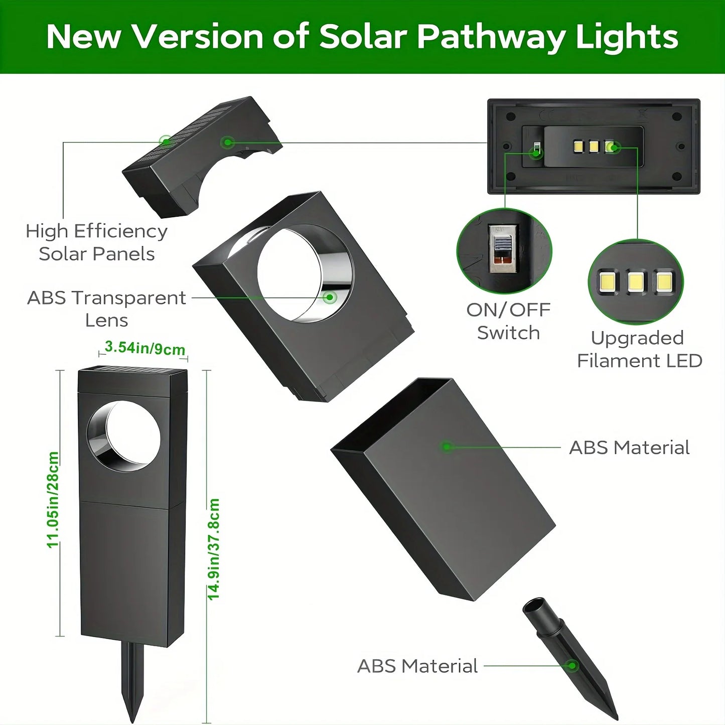 4/6Pack Super Bright Solar Lights, 12Hrs Auto On/Off, Outdoor Pathway/Garden/Patio LED Decor for Wedding/Mother's Day"