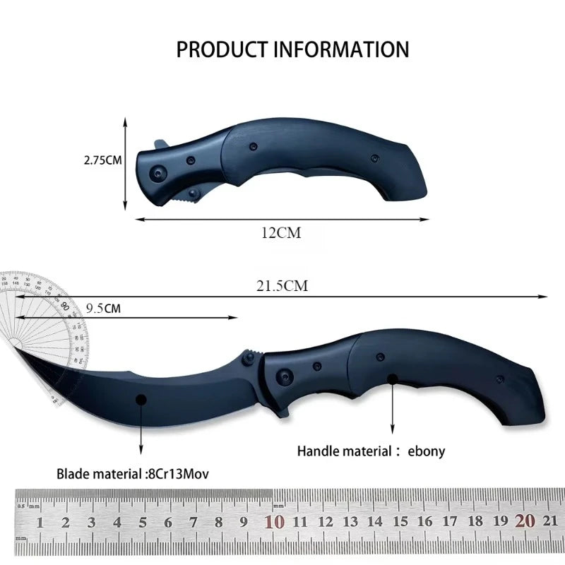 CR 7471 Folding Pocket Knife 8Cr13Mov Blade Resin/Wooden Handle Camping Outdoor Hunting Self-defense Survival EDC Tools Knives