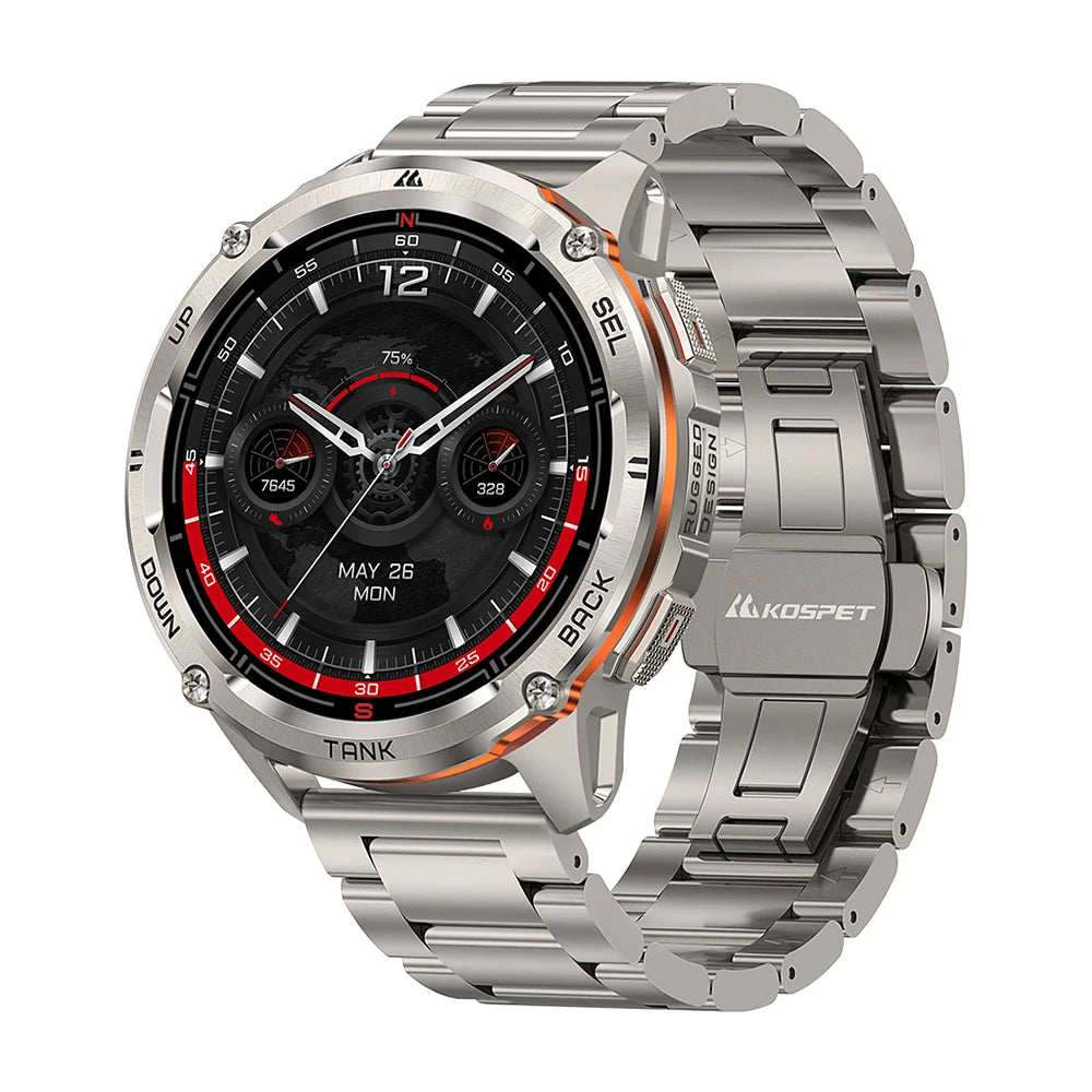 2025 KOSPET TANK T3 Ultra 2 GPS Smart Watch For Men Compass Altimeter Barometric 5ATM IP69K Waterproof AMOLED Bluetooth Call