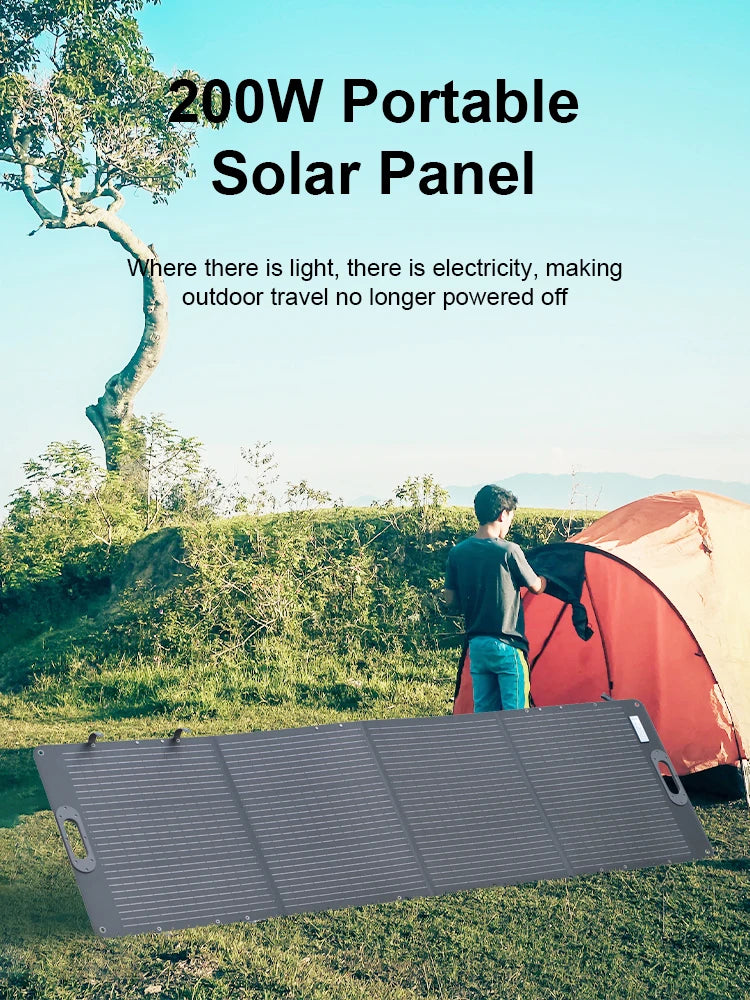 200W Flexible ETFE New Rigid Solar Panel Foldable 12V to 24V Monocrystalline For Camping IP68 Waterproof EU Warehouse Shipping