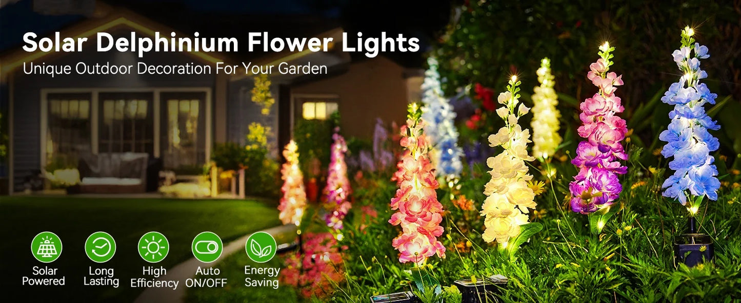 4 Pack Upgraded Solar Garden Lights with 36 LEDs, Solar Lights for Outside, Outdoor Solar Flowers Lights for Yard Patio