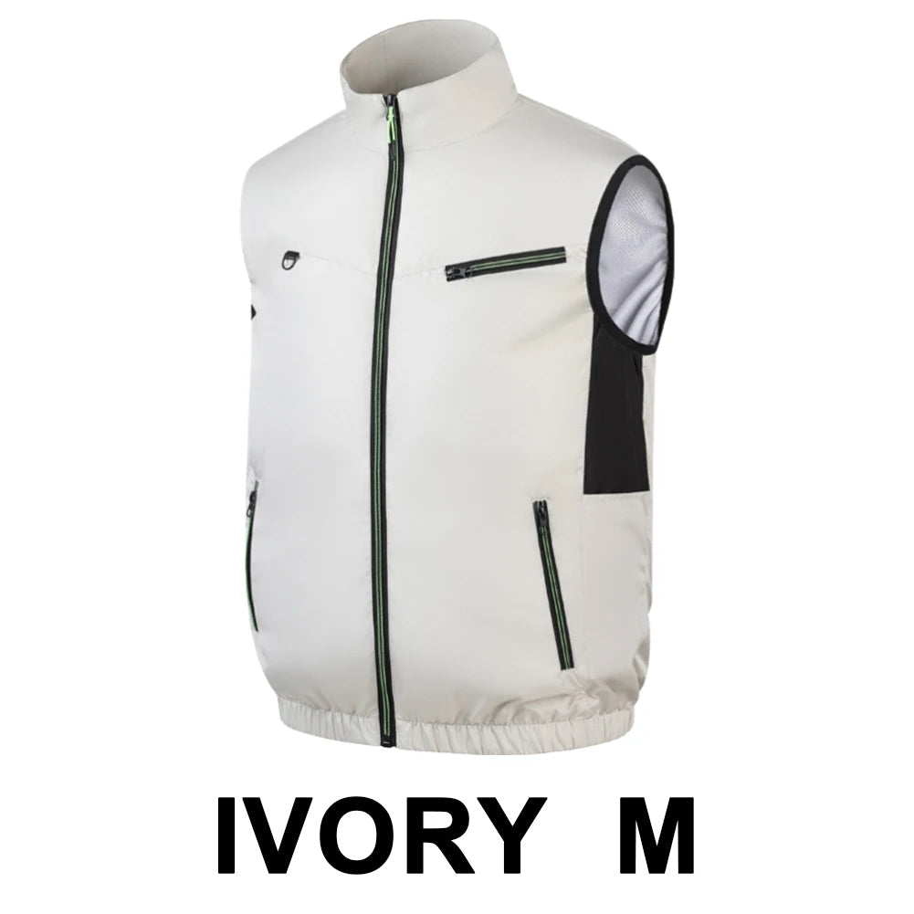 Cooling Vest Ice Fan Vest Heat Resistant Air Conditioner Clothes 3 Gears Breathable Wearable Cooling Fan Vest for Camping Hiking