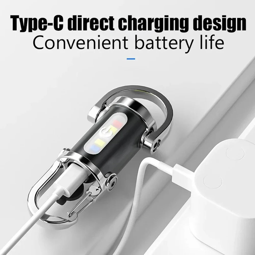 COB LED Keychain Flashlight Multifunctional Portable Keychain Torch Ultralight Camping Flashlight for Outdoor Emergency