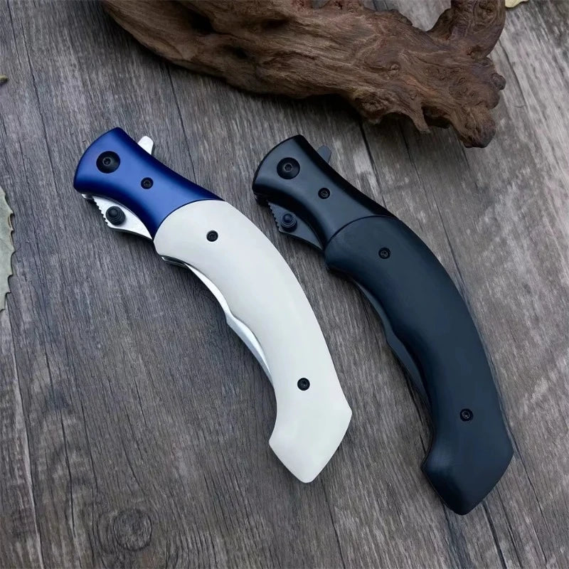 CR 7471 Folding Pocket Knife 8Cr13Mov Blade Resin/Wooden Handle Camping Outdoor Hunting Self-defense Survival EDC Tools Knives