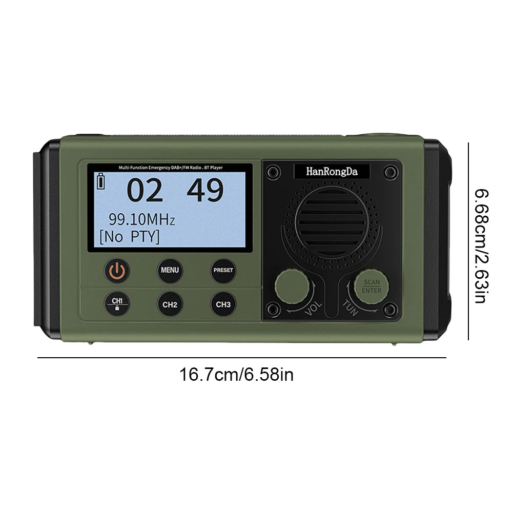 10000mAh Portable Emergency Radio with Speaker Solar/Hand Crank Charging Battery Operated Radio for Outdoor Emergency Camping