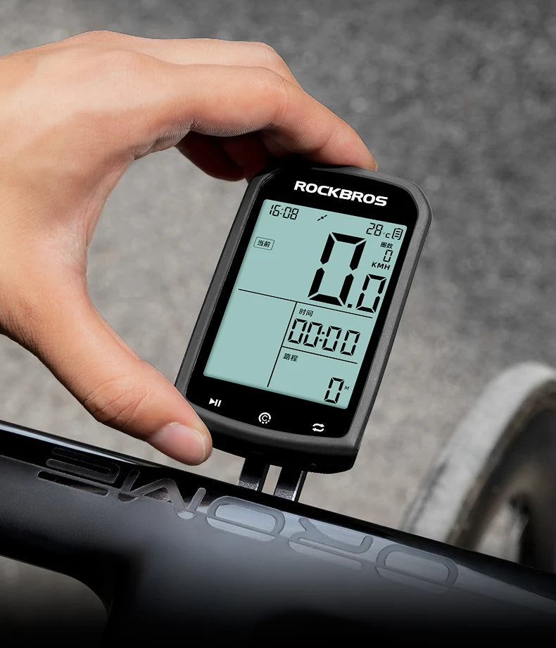 ROCKBROS GPS Bike Computer 5.0 ANT+ Bluetooth IPX6 Waterproof Wireless Speedometer Odometer Bicycle Stopwatch Bike Accessories