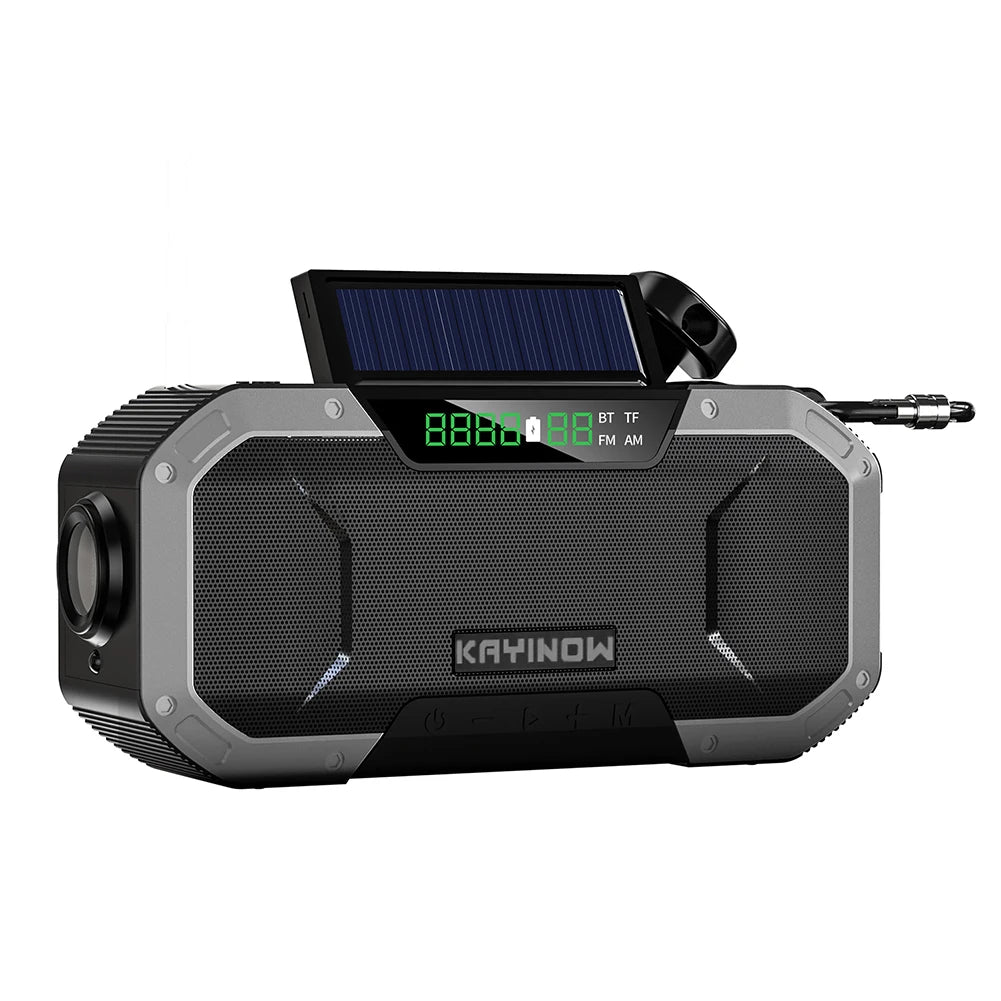 10000mAh Portable Emergency Radio with Speaker Solar/Hand Crank Charging Battery Operated Radio for Outdoor Emergency Camping