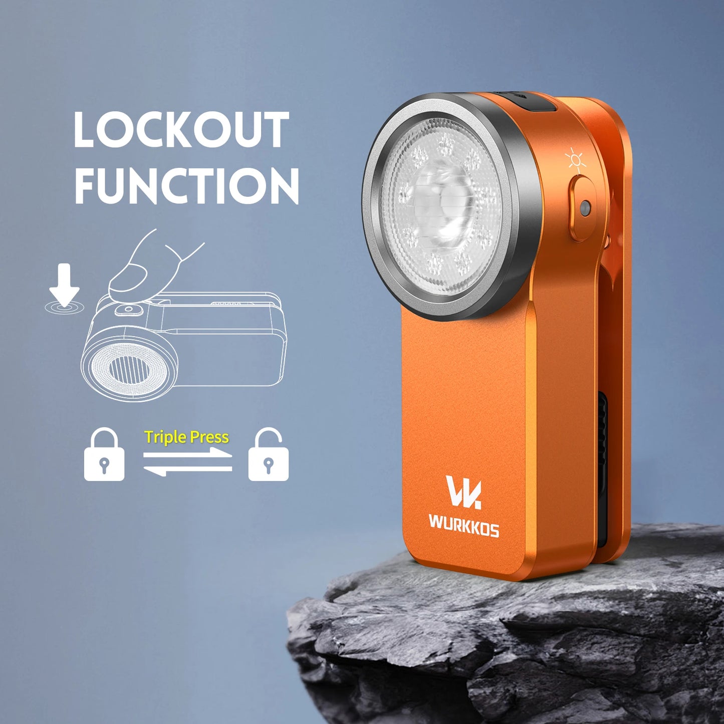 Wurkkos HD03 Clip Light 680LM USB C Rechargeable Pocket Flashlight Mini Spotlight/Flooglight Portable EDC RGB Torch with Magnet