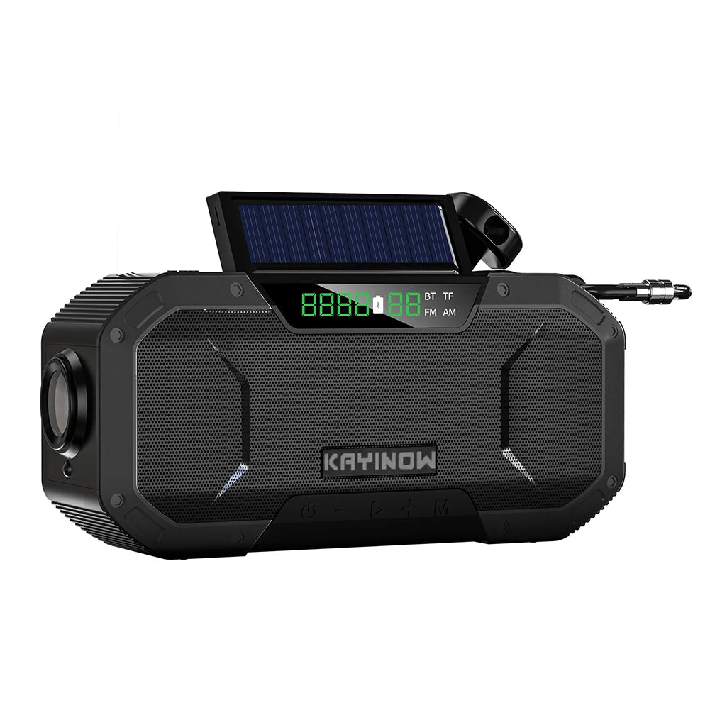 10000mAh Portable Emergency Radio with Speaker Solar/Hand Crank Charging Battery Operated Radio for Outdoor Emergency Camping