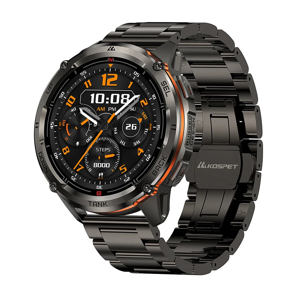 2025 KOSPET TANK T3 Ultra 2 GPS Smart Watch For Men Compass Altimeter Barometric 5ATM IP69K Waterproof AMOLED Bluetooth Call
