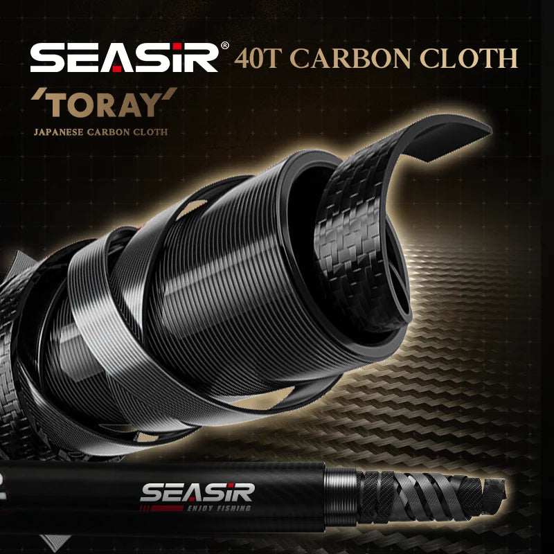 Seasir Stream Spining Baitcasting Fihsing Rods Ultralight Carbon Solid Wood Handle Fuji A+O 40T Carbon Cloth Lure Weight 1-10g