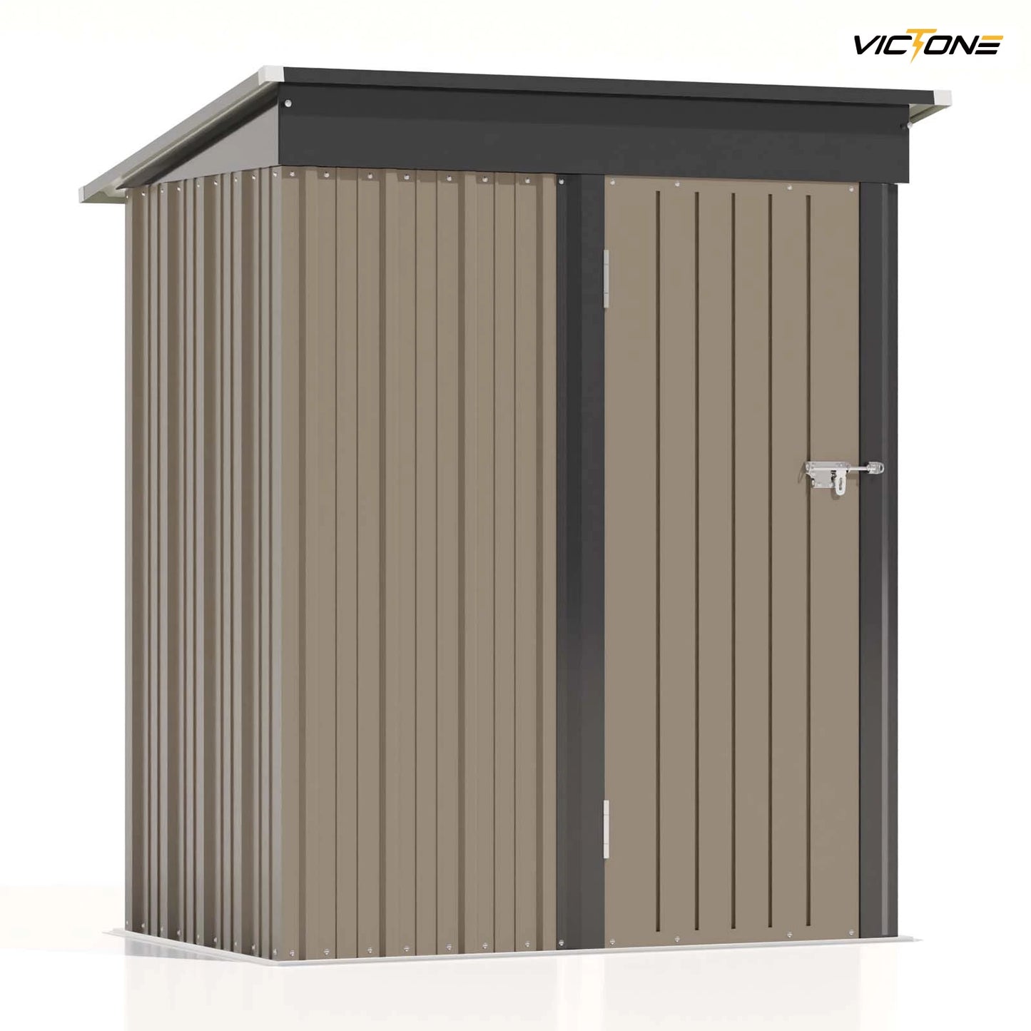 Victone 5x3 FT Outdoor Storage Shed, Tool Shed with Sloping Roof and Lockable Door, Metal Shed for Backyard Garden Patio Lawn