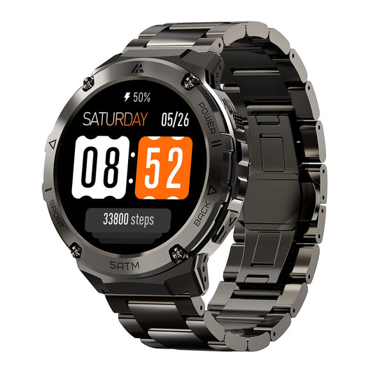 HIDAMEL T3E GPS Smart Watch For Men Compass Altimeter Altitude Stainless Steel Shell 5ATM IP69K Waterproof 470mAh AMOLED Watches