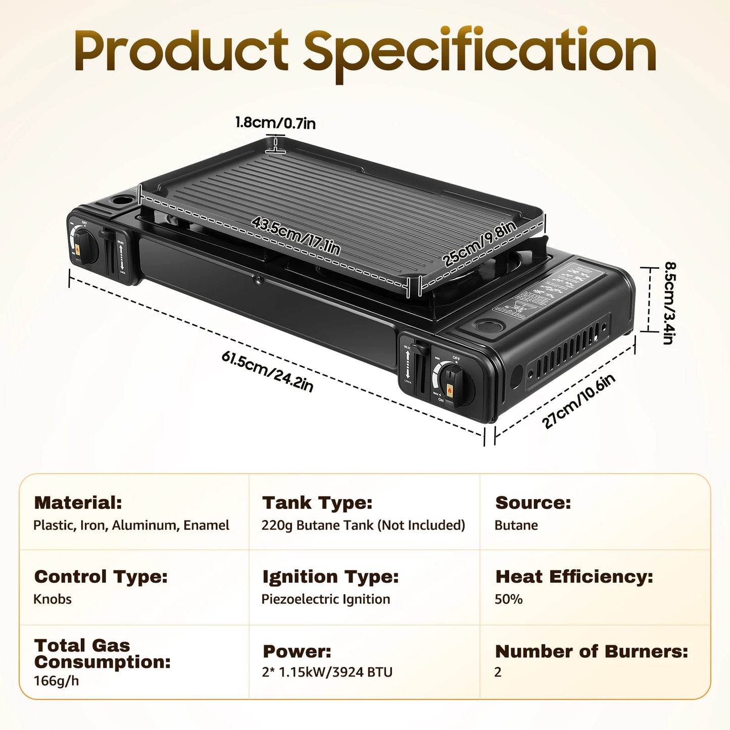 Double Head Barbecue Gas stove with Baking Tray  Home Application Home Outdoor