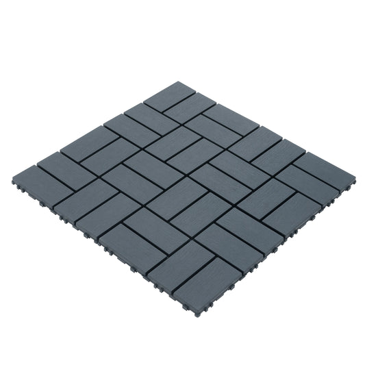 44 Pack Interlocking Patio Deck Tiles-12x12 Inch, Easy Install for Poolside, Balcony, Backyard - Durable Polypropyl