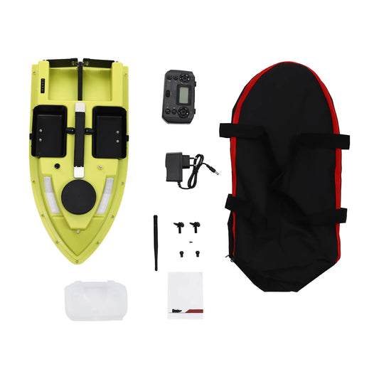 GPS RC Bait Boat for Fishing w/5200mAh Battery LED Screen Fishing Bait Boat 500M RC 40W 4 Bait Slot Fishing Bait Boat Set
