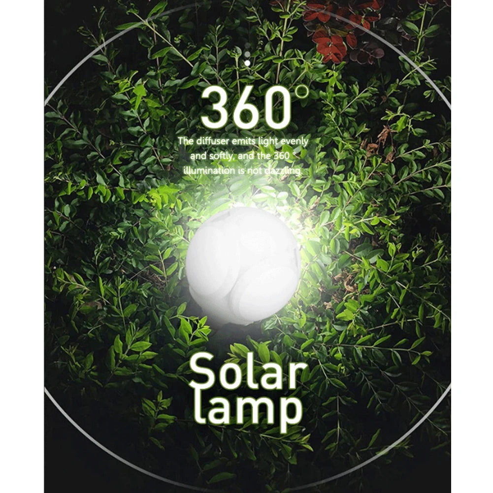 LED Solar Camping Light Bulb Rechargeable Flashlight Night Lamp Camping Supplies 5 Gears Adjustable Portable Lantern