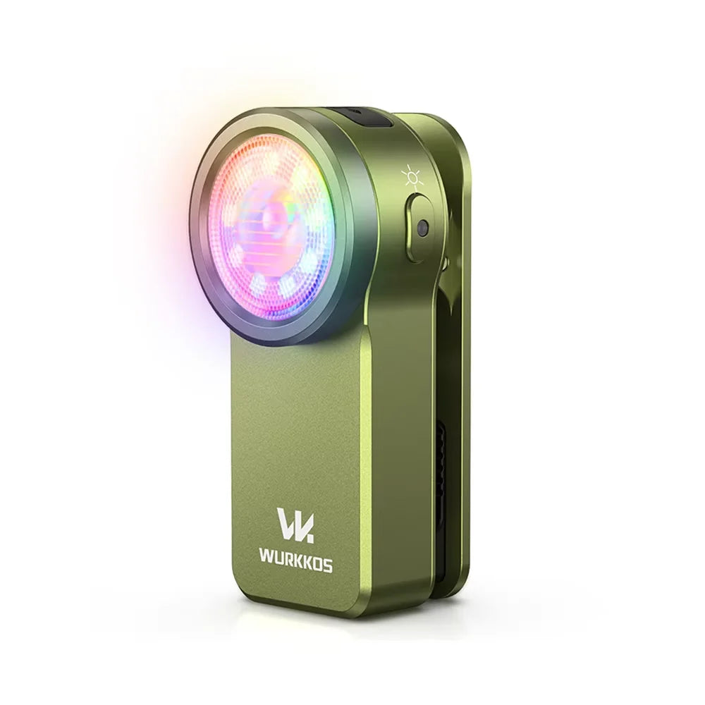 Wurkkos HD03 680LM Mini Clip Light USB C Rechargeable Pocket Flashlight Spotlight/Floodlight Portable EDC RGB Torch with Magnet