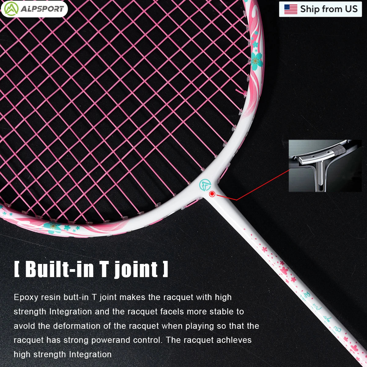 ALP TX 4U Professional Ultra-light Offensive Type Badminton Racket T800 Carbon Fiber Imported Carbon Fiber Original Import  USA