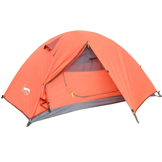 Desert Fox 2 Person Backpack Tent Outdoor Hiking Lightweight Couple Camping Tents Double Layers 3 Seasons for Travelling Hunting