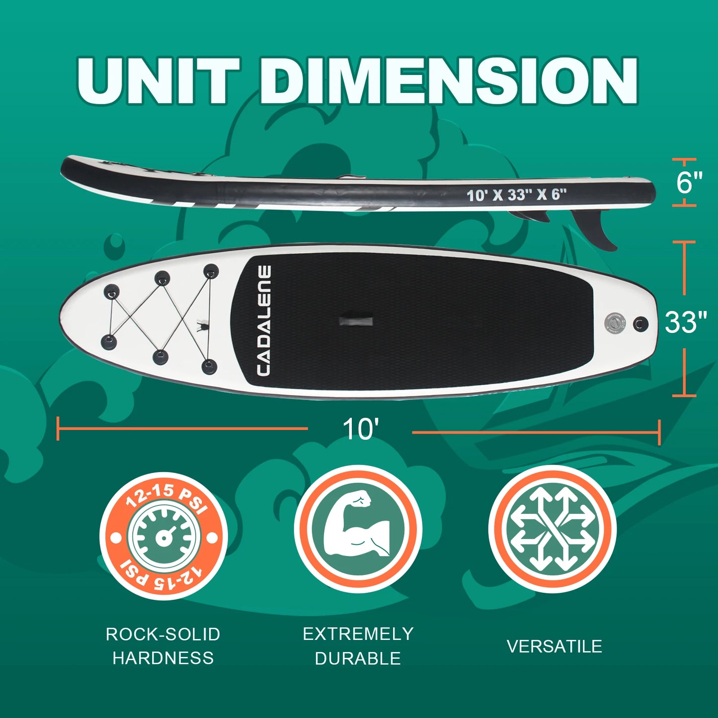 CADALENE Inflatable Stand Up Paddle Board with SUP Accessories, Anti-Slip EVA Deck 10' Inflatable Paddle Boards for Adults