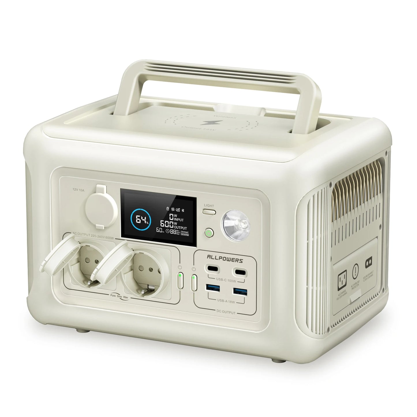 ALLPOWERS R600 Portable Generator 299Wh 600W Powerstation with AC Outlets LiFePO4 Battery for Home Tents Outdoor RV Camping