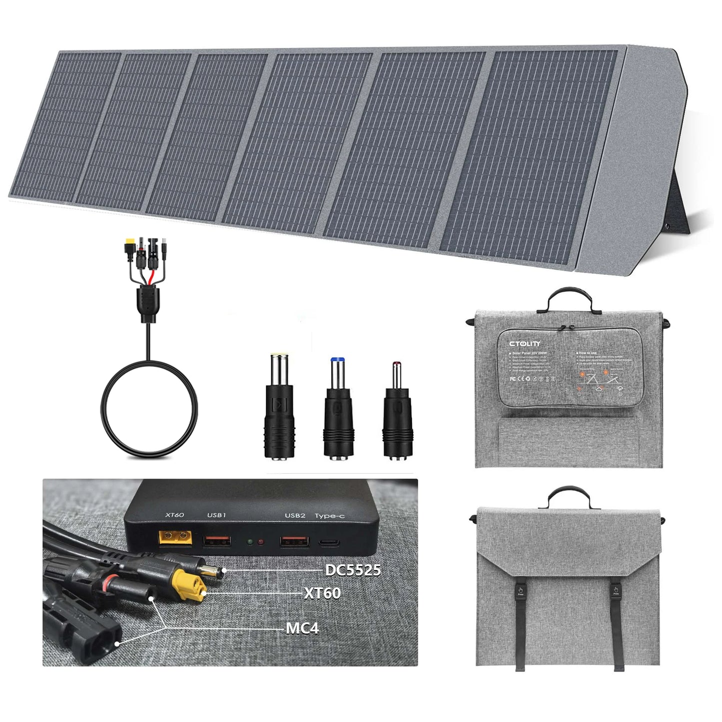 200W Flexible ETFE New Rigid Solar Panel Foldable 12V to 24V Monocrystalline For Camping IP68 Waterproof EU Warehouse Shipping