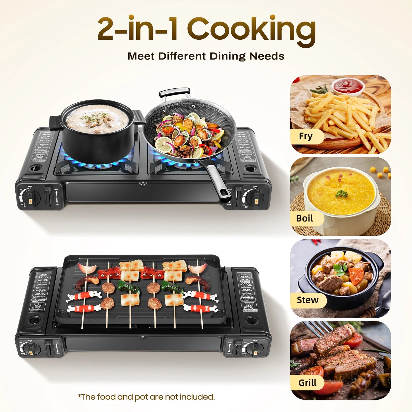 Double Head Barbecue Gas stove with Baking Tray  Home Application Home Outdoor