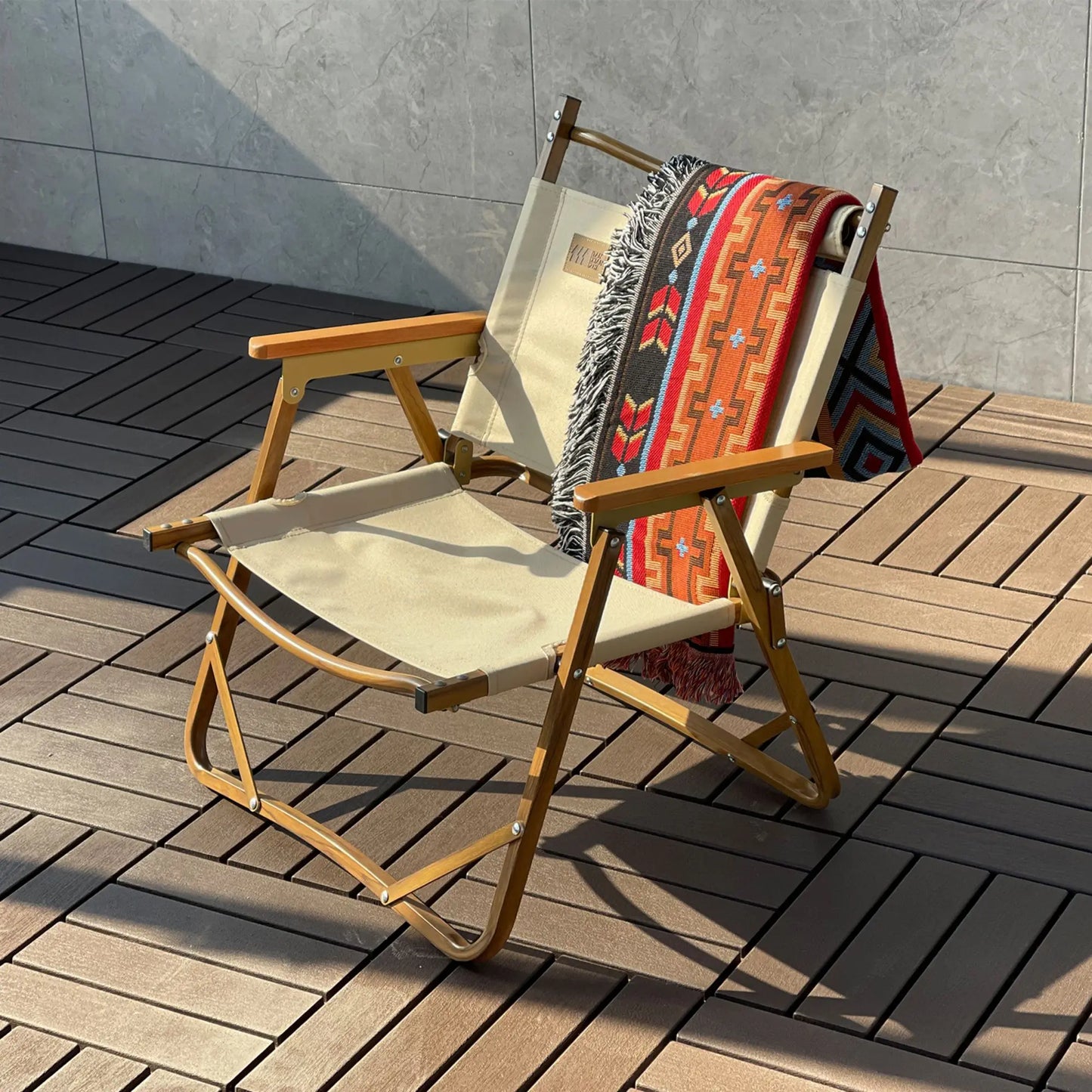 44 Pack Wood grain Interlocking Patio Deck Tiles- 12x12 Inch, Easy Install for Poolside, Balcony, Backyard-Durable Polypropylene