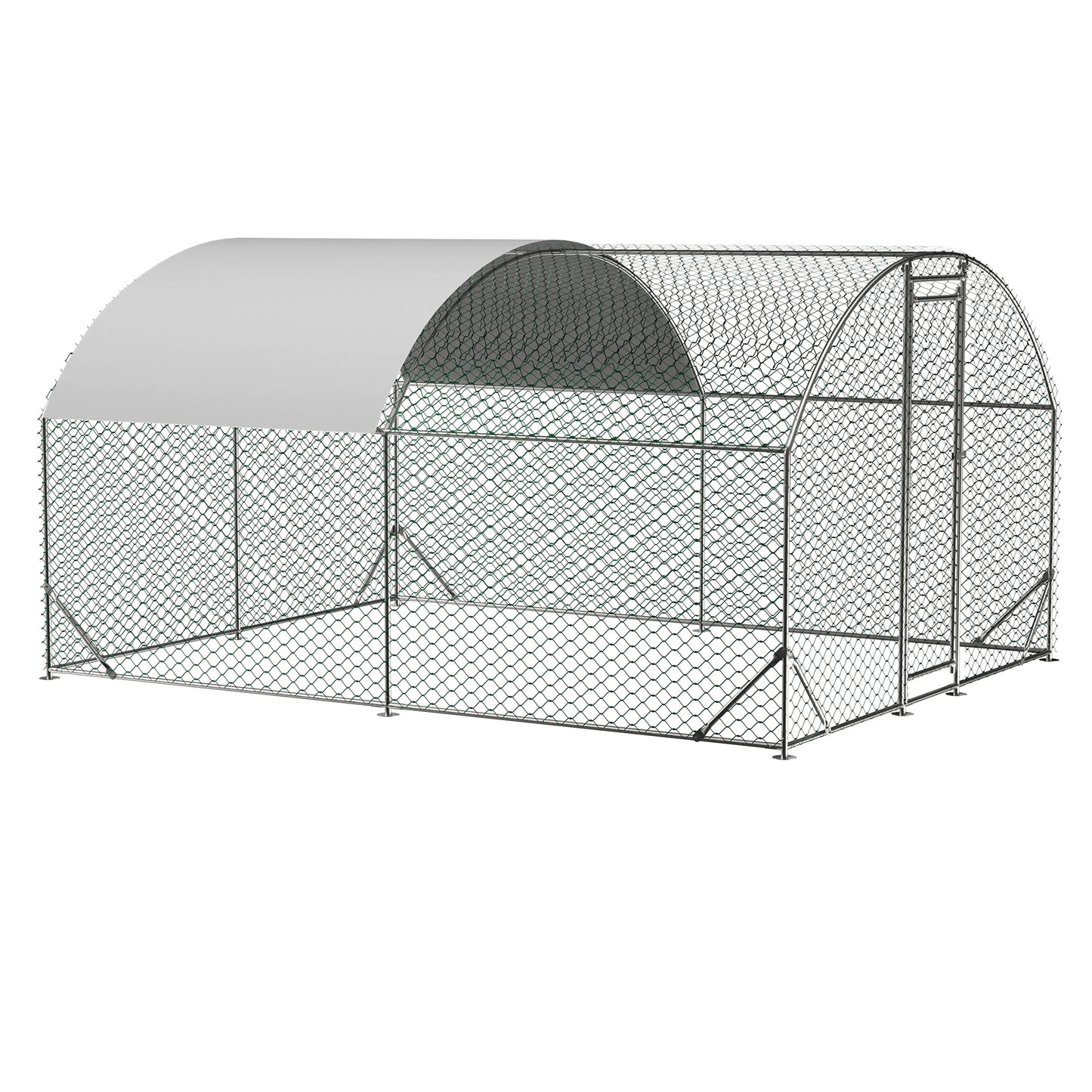 LZBEITEM Large Chicken Coop Metal Chicken Run with Waterproof and Anti-UV Cover, Dome Shaped Walk-in Fence Cage Hen House