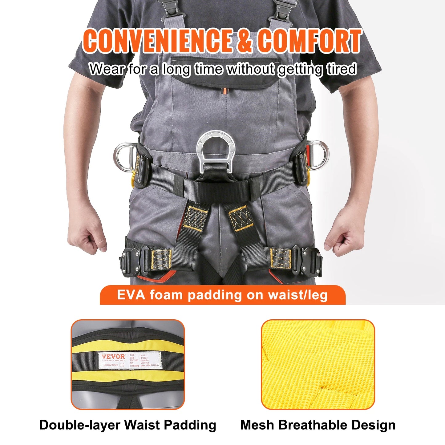 SucceBuy Half Body Safety Harness Tree Climbing Harness Half Protection Harness 340 lbs for Fire Rescuing Caving Rock Climbing