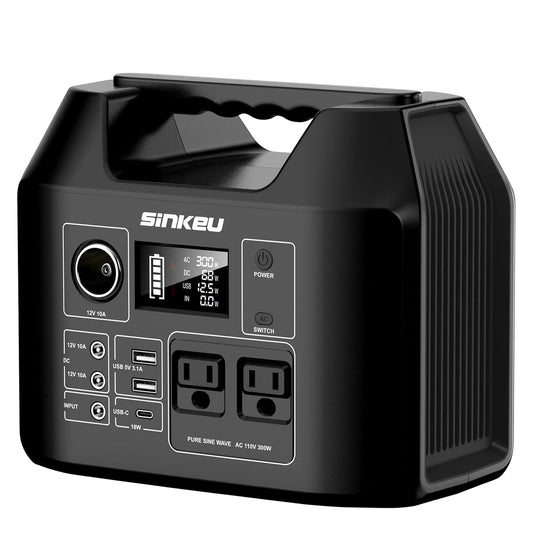 Portable Power Station 300W/150W Solar Generator Power Bank 110V/230V AC/DC/USB/USB C LiFePO4 Battery Pack For Camping CPAP RV