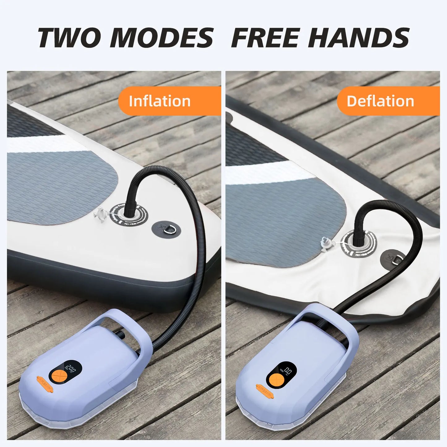 AIRBANK SUP Electric Air Pump with Battery 7800 mAh 20 PSI Max Rechargeable 12 V DC Car Connection Pump for Boards, Surf Kite