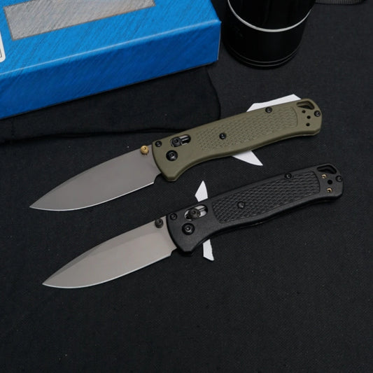 535 Outdoor Folding Knife (Military Green Grey Blade), Fiberglass Handle, Fishing, Hiking, Survival, Men's and Women's Gifts