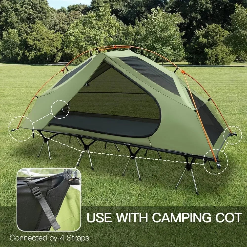 Night Cat Camping Cot Tent Waterproof 1-Person Off-Ground Combo Cot Bed