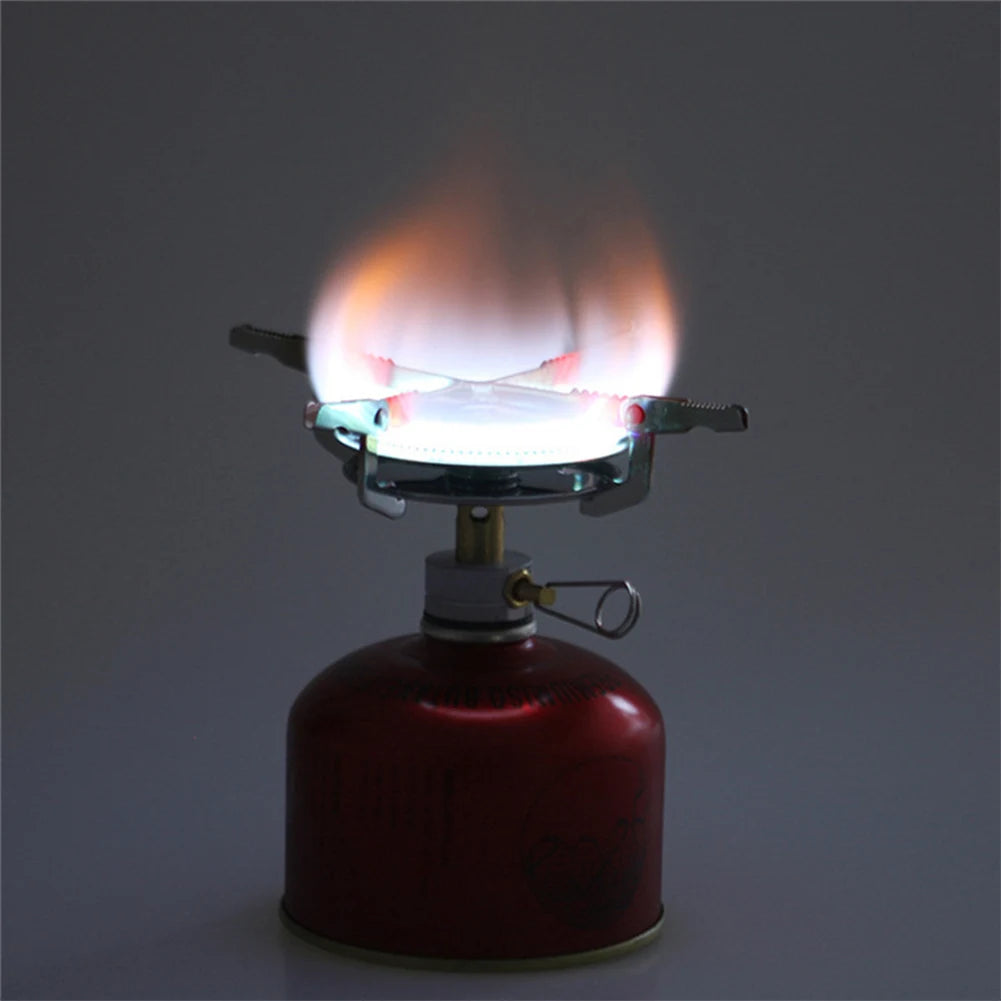Portable Outdoor Camping Gas Stove with Adjustable Flame Small Lightweight Stove with Storage Bag for Hiking and Climbing