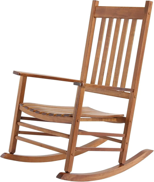 Homfa Wooden Rocking Chair Large Porch Rocker Furniture for Bedroom Living Room,Garden Chairs,Balcony Chairs Patio Adults